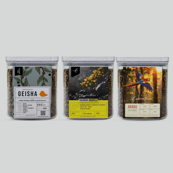 Combo Especial Colecionável Geisha, Arara e Bourbon Amarelo 400g. cada